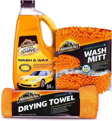 Armor All Exterior Car Wash Wax Bundle Noodle Mitt Microfiber Towel 3 Piece Kit 2026