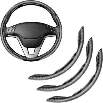 Amiss Carbon Fiber Anti Skid Steering Wheel Cover Segmented Butterfly Design Black 3pcs 2026